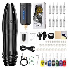 an electric tattoo kit with all the accessories