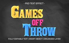 the title for games off throw, which is written in different colors and font styles