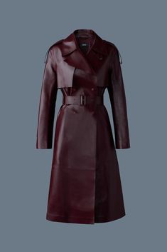 CARMELA Trench Coat Png, Alaia Coat, Trench Coat Back, Fitted Trench Coat, Leather Long Jacket, Ladies Leather Jacket, Leather Jacket Long, Long Leather Jacket, Belt Coat