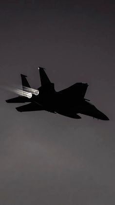 a fighter jet flying in the sky at night