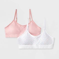 Add comfort to your child's wardrobe with the Girls' 2-Pack 'Floral' Seamless Ruched Bra from art class™ in white. Designed for ease and style, these bras feature a cute floral pattern and ruched detailing. The set of 2 bras feature adjustable straps, pullover style and lightly lined cups for seamless wear under any outfit. Made from soft and stretchy fabric, the girls' 'floral' seamless ruched bra from art class™ offers a cozy fit throughout the day. art class™: One-of-a-kind looks for the one Bra Art, Seamless Bra, Fabric Tape, Cozy Fits, Bra Set, Art Class, Stretchy Fabric, Bra Sizes, Girls Shopping