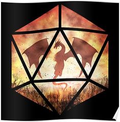 a stained glass lantern with two dragon silhouettes on the front and back sides poster