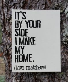 a sticker on a tree that says it's by your side i make my home