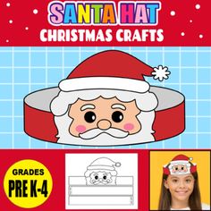 santa hat christmas crafts for kids with pictures and instructions to make it in the style of santa