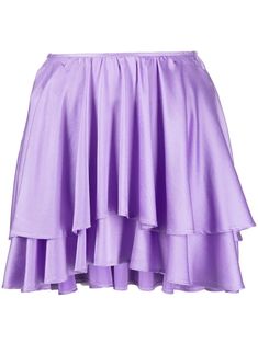 Find FORTE_FORTE Ruffle-front Mini Skirt on Editorialist. wisteria purple stretch-silk ruffled detailing elasticated waistband thigh-length Purple Bottoms, Purple Mini Skirt, Purple Midi Skirt, Purple Bottom, Purple Skirt, Cheer Outfits, Purple Outfits, Purple Silk, Flowy Skirt