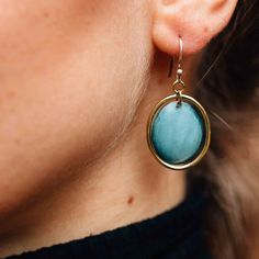 Azulos Drop Earrings - Default Title (6109560) Copper Patina, The Light, The Ocean, Patina, The Sun, Copper, Turquoise, Drop Earrings, Sun