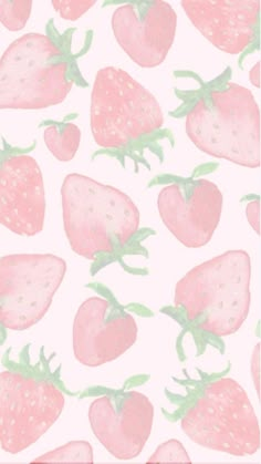 a white background with pink strawberries on it