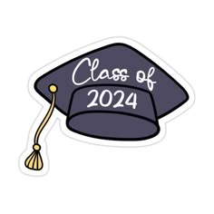 a sticker that says class of 202 with a graduation cap in the center and tassel