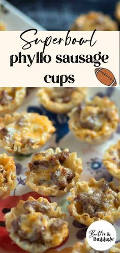 super bowl phylo sausage cups are an easy appetizer for football fans