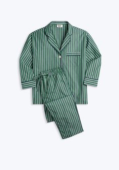 Our classic Marina Pajama Set is designed to be worn inside or outside of the bedroom. The top is comfortably oversized with a chest pocket and piping at the placket, cuffs, and pocket. The pant has two side pockets, a button fly and waist with adjustable drawstring, and slim piping trim along the outside seams. Both are made in a super-soft fine cotton fabric. Sleepy Jones, Linen Pajamas, Women's Pajamas, Cute Pajamas, Pajama Set Women, Womens Clothing Sizes, Pj Sets, Lookbook Outfits, Sleepwear Women