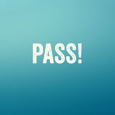 the word pass written in white on a blue background