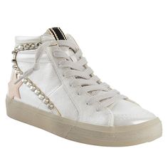 SHUSHOP RIRI Everyday High Top Sneaker Vintage-style sneakers merged with cool rock 'n' roll attitude. Crafted from faux leather, these high-top sneakers deliver a blend of retro style and cool. Wear them with everything from dresses to jeans. Fashion Shoes Sneakers, Cool Rocks, High Top Sneaker, Style Sneakers, Sneakers Grey, Sneakers White, Retro Style, High Top, Design Details