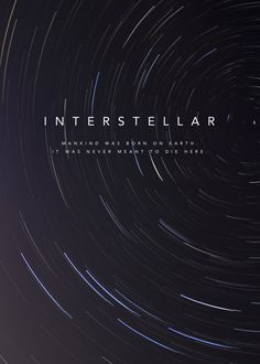 the words intersteular are written in white on a black background with star trails