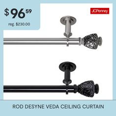 the curtain rod is $ 69 95 reg $ 350 00 and has an ornate design on it