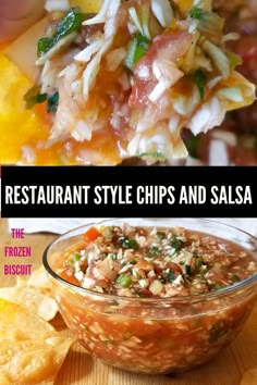 the cover of restaurant style chips and salsa