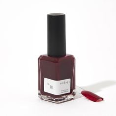 No. 18: Wine RedAn elegant deep berry red that’ll warm you up during the colder seasons. Let this luscious shade flow gracefully on your nails, like a smooth and full-bodied glass of red wine.Formulated with your well-being in mind, our non-toxic polishes have a range of timeless colors, Sundays' polishes have the perfect bottle shape for grip and a professional-grade flat brush for precise swipes. 10-free, non-toxic formula, vegan, cruelty-free long-lasting, professional grade bottle shape and brush is optimized for precise and quick application and comforatble grip Opaque gloss finish made in NY Does NOT include: TPHP, dibutyl phthalate, toluene, xylene, ethyl tosylamide, camphor, formaldehyde, formaldehyde resin, parabens, and tert-butyl hydroperoxide. Nontoxic Nail Polish, Bad Nails, Glass Of Red Wine, Pouring Wine, Nail Colors Winter, Grapefruit Essential Oil, Best Nail Polish, Long Lasting Nails, Dry Oil