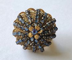 Miriam Haskell Jewelry, Miriam Haskell, Ring Blue, Blue Rhinestones, Blue Rings, Crystal Rhinestone, Vintage Outfits, Ships, Crystals