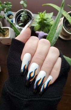 Halloween Nail Ideas, Nail Art Halloween, Nagellack Trends, Nail Swag, Halloween Nail Designs, Halloween Nail, Halloween Nail Art, Fire Nails