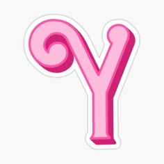 the letter y in pink sticker