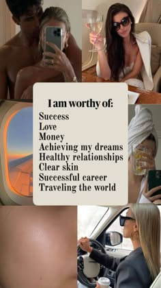 Affirmation Wallpaper Iphone Aesthetic, Affirmation Collage, Affirmation Wallpaper Iphone, Iphone Manifestation, Collage Lockscreen, Vision Wallpaper, Wallpaper Manifestation, Glow Up Aesthetic, Vision Board Themes