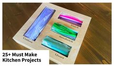 the 25 must make kitchen projects are made with colored paper and plastic wrappers