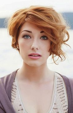 Cheveux Oranges, Long Face Haircuts, Side Swept Hairstyles, Short Hair Lengths, Asymmetrical Bob, Hair Styles 2017, Short Wavy Hair