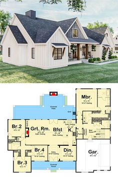 two story house plans with an open floor plan, and a second story addition to the front