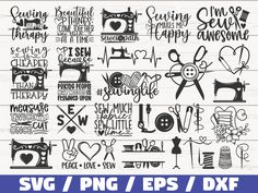 sewing svg / png / eps / dxf files for cutting machines