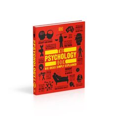 a red book with yellow lettering on the front and back cover that says, the psychology 101 big ideas simply explain