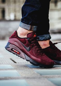 Nike Airmax90 SE "Night Maroon" Nike Free Runners, Nike Shox, Red Sneakers, Nike Basketball, Running Shoes Nike, Style Streetwear