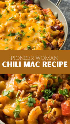 Pioneer Woman Chili Mac Recipe Pioneer Woman Chili Mac And Cheese, Chili With Elbow Macaroni, Pioneer Woman Chili Mac, Chili Macaroni And Cheese, Mac And Cheese Recipe Meat, Ground Beef Chili Mac And Cheese, Elbow Pasta Recipes Ground Beef, Grandmas Chili Mac, Hamburger Elbow Macaroni Recipes