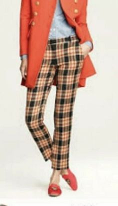 Rare J. Crew Cafe Capri Pants Size 2 Wool Plaid Style 55701 HTF! Red Black. Condition is New. Shipped with USPS Priority Mail. 27” inseam 30” waist 9,5” rise Tartan Plaid Christmas Pants, Tartan Plaid Pants Women, Red Plaid Pants Women, Matching Plaid Pants, Tartan Plaid Pants, Tartan Pants, Flannel Outfits, Plaid Pajama Pants, Straight Fit Pants