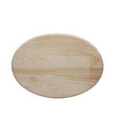 a round wooden cutting board on a white background