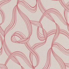 a pink and white wallpaper with wavy lines