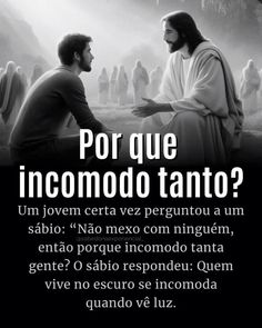 a poster with the words in spanish and an image of jesus talking to another man