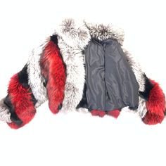 Material: FoxStyle: Fur CoatColor: Silver and Red Red Winter Fur Coat With Faux Fur Trim, Winter Red Fur Coat With Faux Fur Trim, Red Fur Coat With Faux Fur Trim For Winter, Red Fur Coat With Faux Fur Trim, Red Faux Fur Coat, Silver Fox Fur Coat, Red And Silver, Fox Fur Coat, Silver Fox