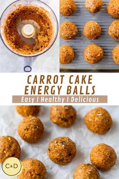 carrot cake energy balls are ready to be made in the blender and put into a food processor