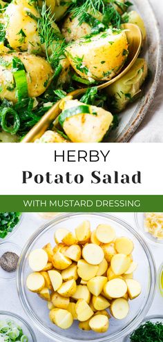 the recipe for herb potato salad with mustard dressing