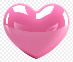 a large pink heart shaped object on a transparent background, with no background or borders