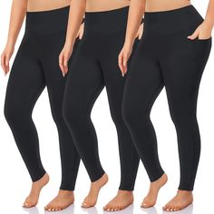 PRICES MAY VARY. ✅2 DEEP SIDE POCKETS - NEW YOUNG Womens leggings feature with two side pockets,pockets are really deep and they won’t look bloated that have enough room for a smart phone,key,card etc.. ✅PLUS SIZE LEGGINGS - Various Sizes up to 4X, Plus + Curve Fashion:Calling all curvy ladies!Our plus size leggings range sizes from X-Large to 4X-Large, offering maximum comfort and a flattering fit. Perfect for different women’s shapes, including pregnant women, which will be a better choice tha Workout Yoga Pants, Plus Size Yoga, Leggings With Pockets, Maternity Leggings, Workout Yoga, Fashion Deals, Plus Size Leggings, Plus Size Pants, Plus Size Kleidung