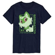 You're sure to love the look of this Men's Pokemon Sprigatito Stats Graphic Tee. You're sure to love the look of this Men's Pokemon Sprigatito Stats Graphic Tee. FEATURES Crewneck Short sleevesFABRIC & CARE Solid: cotton Heather: cotton, polyester Machine wash Imported Size: XXL. Color: Navy. Gender: male. Age Group: adult. Stats Graphic, Pokemon Sprigatito, Cat Pokemon, Pokemon Hoodie, Pokemon Shirt, Pokemon Shirts, Pokemon Clothes, Type Pokemon, Kawaii Clothes