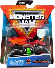 the monster jam vehicle is in its packaging