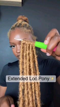 Dreadlocks And Braids, Easy Hairstyles For Locs For Women, High Ponytail On Locs, Locs Into Ponytail, Loc Braided Ponytail, Locs With Ponytail, Locs Ponytail Extension, Lock Ponytail Styles, Starter Locs Styles Barrel Twist