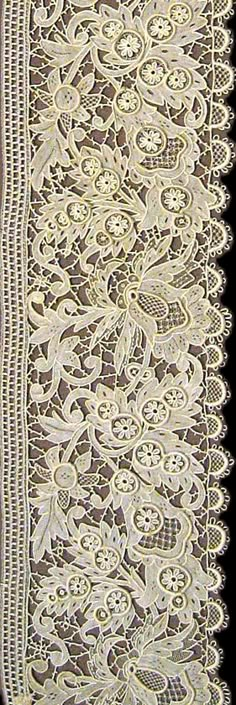 a white lace on brown background