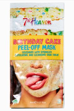 Bring the spa home with this festive face mask. Exclusively at Claire's, this mask helps you celebrate wtith sprinkles, while exfoliating & cleansing all types of skin. Rejuvinated skin is in this year. Spa Face Mask, Heaven Birthday, Peel Off Face Mask, Face Peel Mask, Spa Home, Birthday In Heaven, Types Of Skin, 7th Heaven, Cleanse Your Body