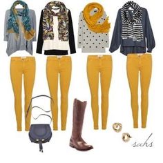 Mustard Jeans Outfit, Mustard Pants Outfit, Yellow Pants Outfit, Colored Pants Outfits, Mustard Outfits, Mustard Pants, Yellow Jeans, Yellow Pants