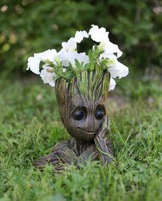 Cute baby Groot planter Avengers Infinity war flower vase large size Marvel Guardians of the Galaxy 3D printed hand painted toy I am Groot Marvel Home Decor, Groot Planter, Easter Egg Holder, Guardians Of The Galaxy Vol 2, Garden Plant Pots, Garden Vases, I Am Groot, Vase Large, Flower Pot Garden