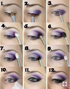 Saw this look and I HAD to share it! I’m excited to re do this look! (Not my photo) Purple Wedding Makeup The Bride, Step By Step Eyeshadow Looks, Purple Eyeshadow Tutorial, Purple Wedding Makeup, Purple Eye Makeup Tutorial, Eyeshadow Guide, Make Up Diy