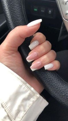 Shorts Acrylic Nails Almond, Acrylic Nails For Moms, Gel Nails Medium Length Square, White Prom Nail Designs, Classy Nail Inspo Square Short, Builders Gel Nail Designs, Neutral Nail Ideas Acrylic, Simple French Tips Nails, Medium Neutral Nails