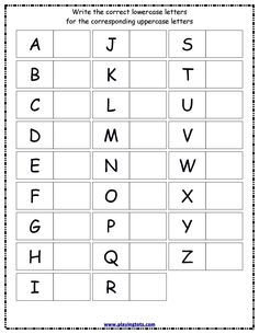 an uppercase letter worksheet with the letters and numbers to be written in